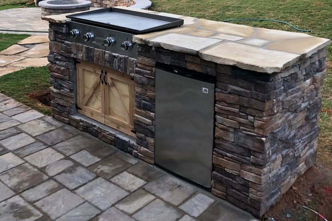 Stone Veneer Grill Station