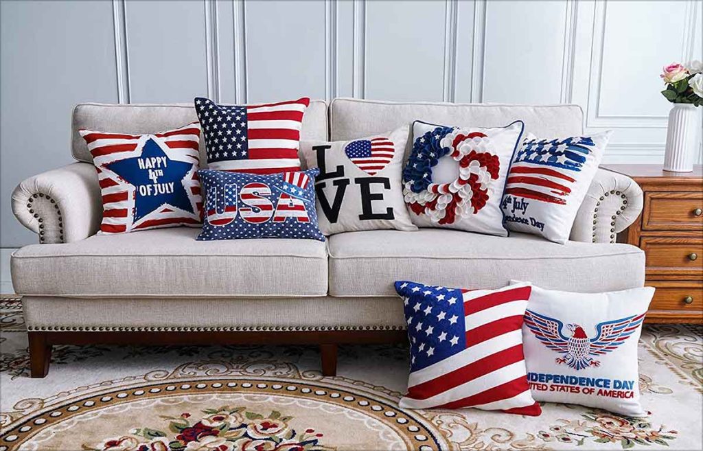 4th of July Independence Day Embroidery Pillow Covers 2