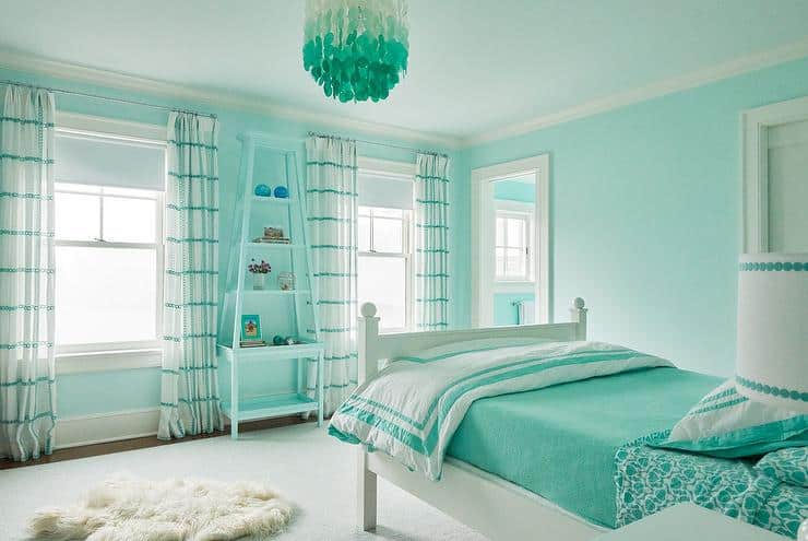 aqua blue bedroom design