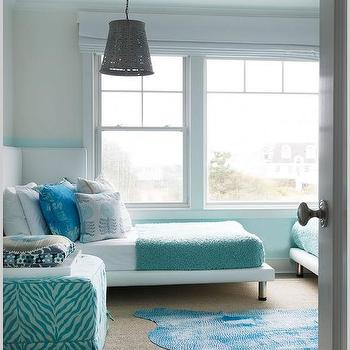 m aqua blue color blocked walls